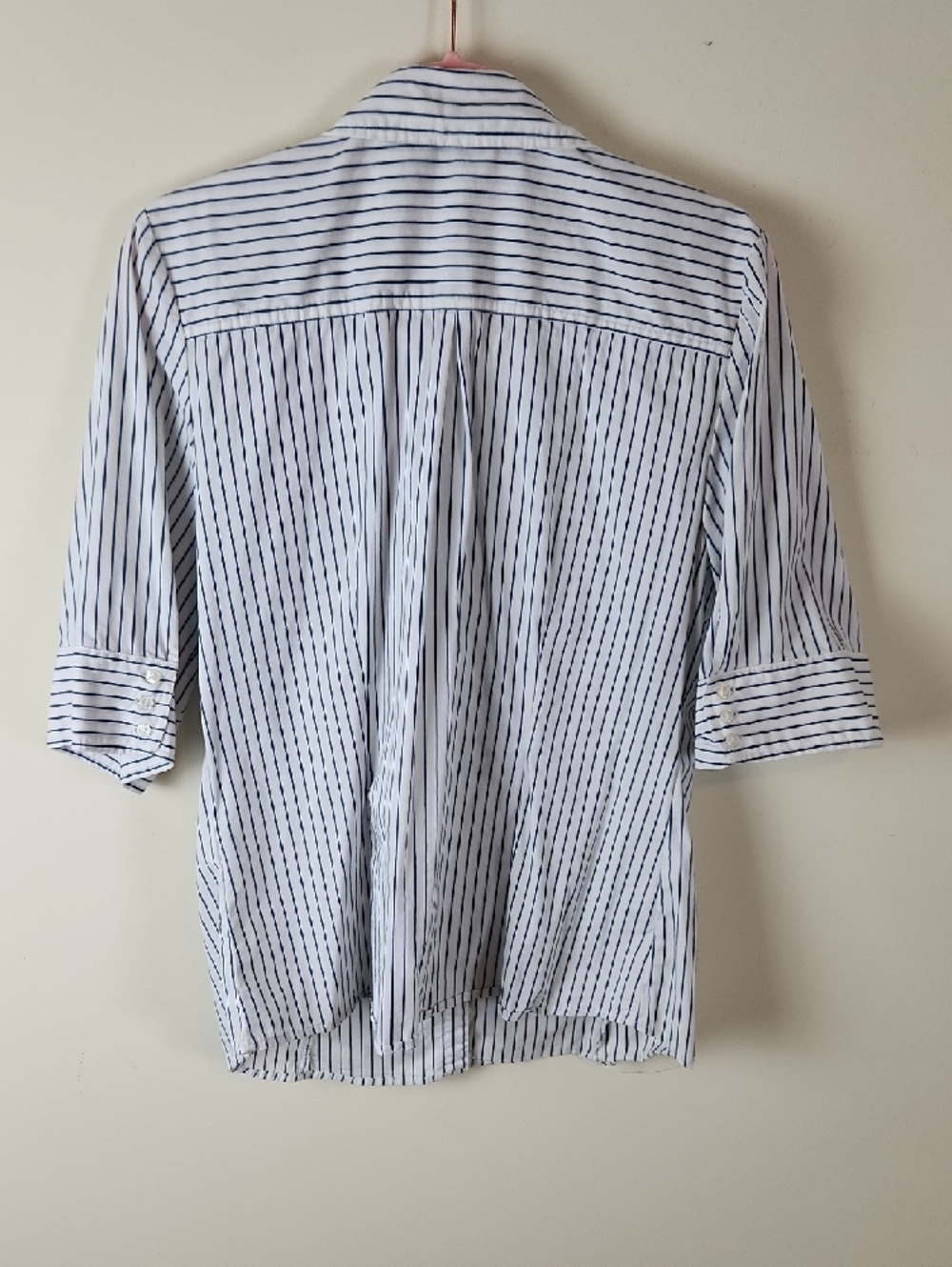 H&M White Shirt with Navy Stripes Large - Picture 8 of 11